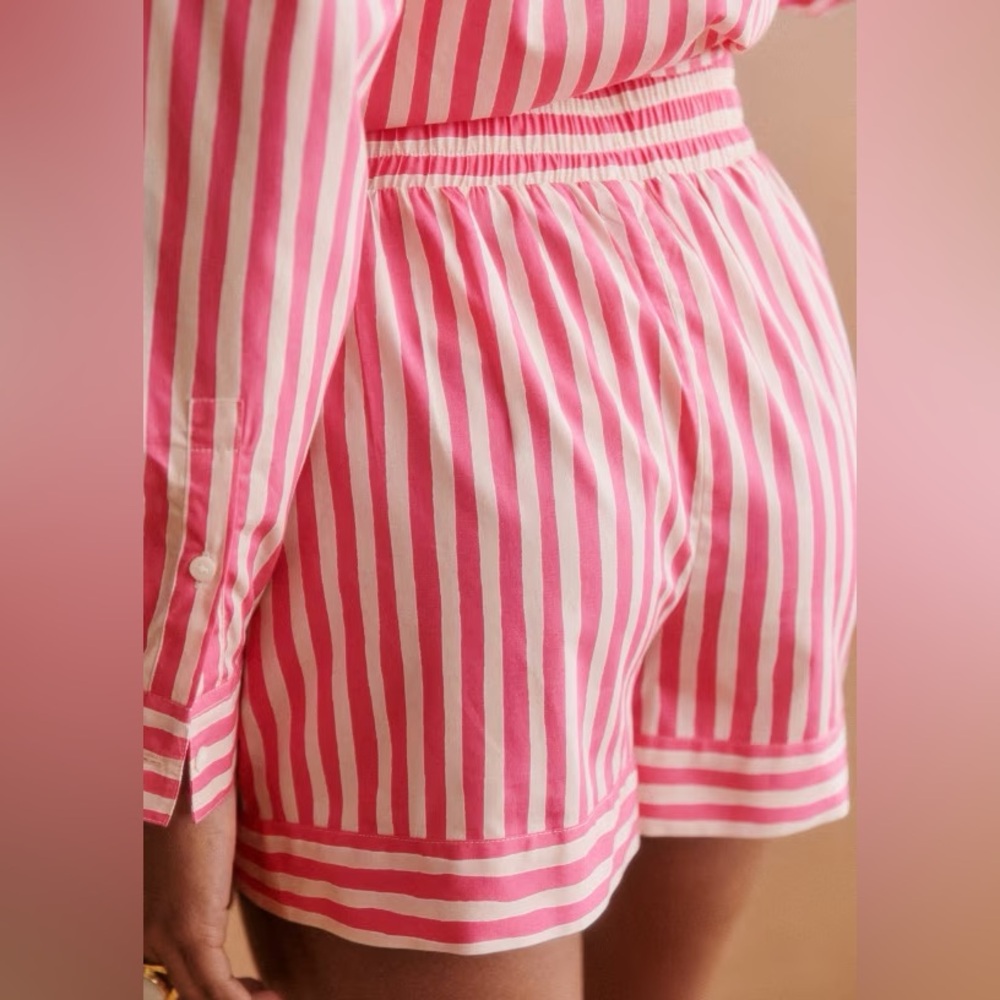 BNWT Sézane Norberto Shorts in Pink and Ecru Stripes 6/38 - Picture 3 of 6